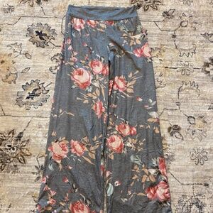 Pajama Pants, Medium, Grey/floral